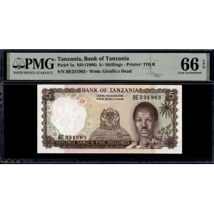 Tanzania. 5 Shillings 1966
