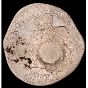 Niederlande. Zwolle 6 Stuivers Rijderschelling 1680-9 mit Gegenstempel Silber