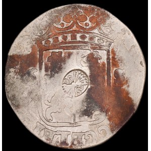 Holandia. Zwolle 6 Stuivers Rijderschelling 1681 z kontrą Srebro