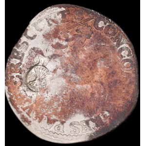 Netherlands. Utrecht 6 Stuivers Schelling 1676 With Countermark Silver