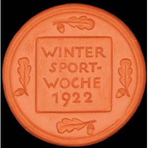 Germany. Porcelain Medal 1922 Winter Sport Week