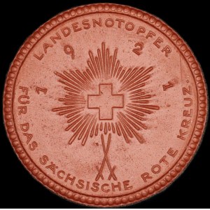 Germany. Porcelain Saxony Medal 1921 Red Cross