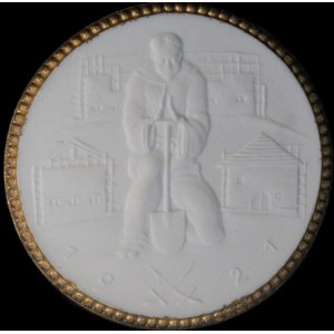 Germany. Porcelain East Saxony 20 Mark 1921 Goldleaf