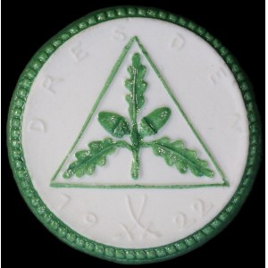 Germany. Porcelain Dresden Medal 1922 Miner's Union