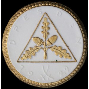 Germany. Porcelain Dresden Medal 1922 Miner's Union Goldleaf