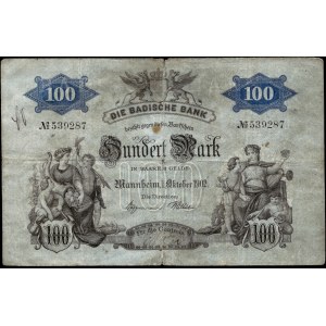 Germany. Baden 100 Marks 1902 Mannheim