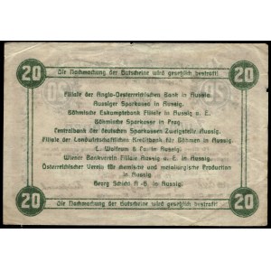 Czechoslovakia. 20 Kronen 1918 Aussig