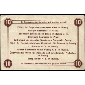 Czechoslovakia. 10 Kronen 1918 Aussig