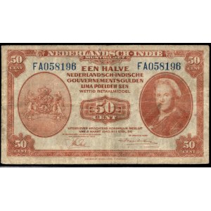 Netherlands East Indies. 50 Cents 1943
