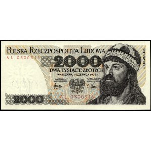 Poland. 1979 2000 Zlotych Prefix AL