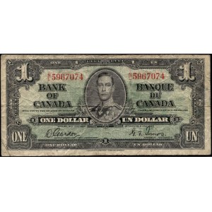 Canada. 1 Dollar 1937 Prefix NL