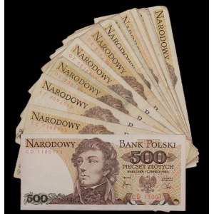 Poland. 1982 16 Pieces 500 Zlotych