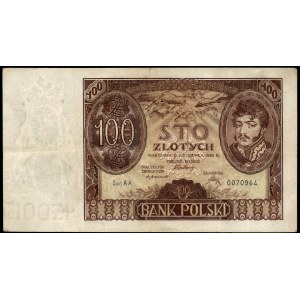 Poland. 1932 100 Zlotych Prefix AA