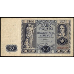 Poland. 1936 20 Zlotych Prefix AM