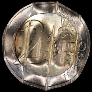 Luxembourg. 2 Euros 2014 Mint Error Waffle Cancelled