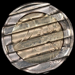Monaco. 2 Euros 2011 Wedding Mint Error Waffle Cancelled