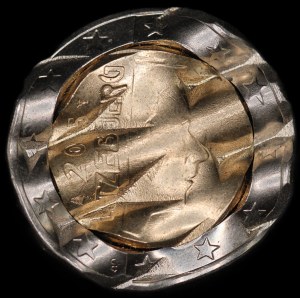 Luxembourg. 2 Euros 2015 Mint Error Waffle Cancelled