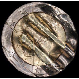 Luxembourg. 2 Euros 2014 Mint Error Waffle Cancelled