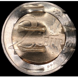 Malta. 2 Euros 2012 Mint Error Waffle Cancelled