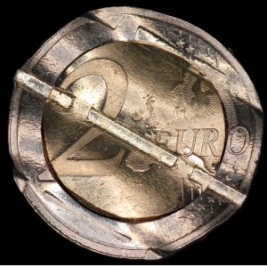 Malta. 2 Euros 2011 Mint Error Waffle Cancelled