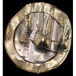 Luxembourg. 1 Euro 2014 Mint Error Waffle Cancelled