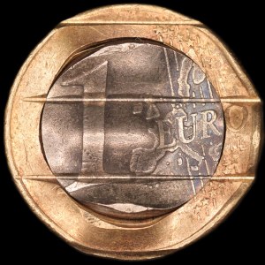 Austria. 1 Euro 2002 Mint Error Waffle Cancelled