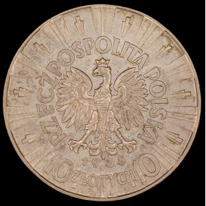 Poland. 10 Zlotych 1938 Józef Piłsudski Silver