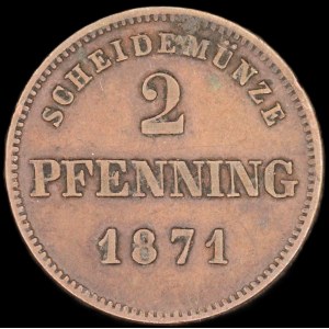 Germany. Bavaria 2 Pfenning 1871