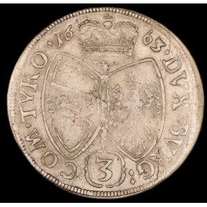 Austria. Tyrol 3 Kreuzer 1663 Silver