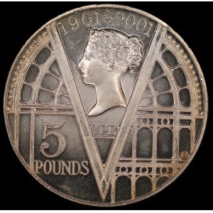 Great Britain. 5 Pounds 1901 2001 Victoria