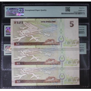 Fiji. 5 Dollars 2002 3 Consecutive Pcs