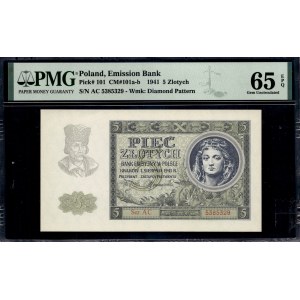 Poland. 1941 5 Zlotych Prefix AC