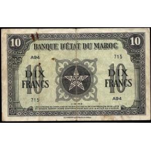 Morocco. 10 Francs 1944