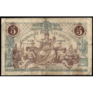 Belgium. 5 Francs 1921