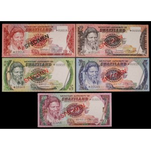 Swaziland. Specimen Set 1974 1 2 5 10 20 Emalangeni