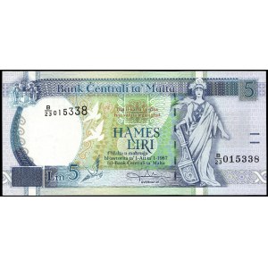 Malta. 5 Liri 1994