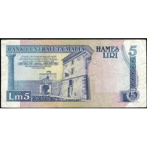Malta. 5 Liri 1989
