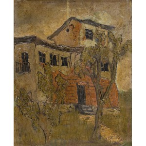 Jeremi Kubicki (1911 Łódź - 1938 Warszawa), Pejzaż śródziemnomorski z willą, lata 30. XX w.