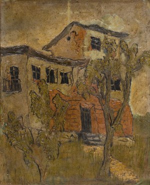 Jeremi Kubicki (1911 Łódź - 1938 Warszawa), Pejzaż śródziemnomorski z willą, lata 30. XX w.