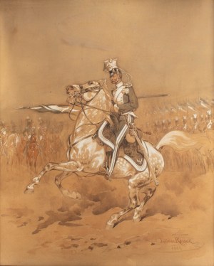 Juliusz Kossak (1824 Nowy Wiśnicz - 1899 Kraków), Ułan na koniu, 1884 r.