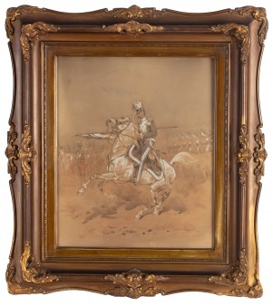 Juliusz Kossak (1824 Nowy Wiśnicz - 1899 Kraków), Ułan na koniu, 1884 r.