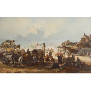 Tadeusz Rybkowski (1848 Kielce - 1926 Lwów), Galicyjskie miasteczko, 1881 r.