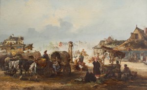 Tadeusz Rybkowski (1848 Kielce - 1926 Lwów), Galicyjskie miasteczko, 1881 r.