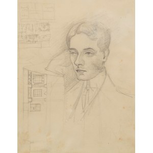 Tadeusz Makowski (1882 Oświęcim - 1932 Paryż), Szkic portretowy młodego mężczyzny