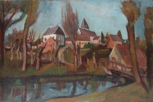 Henryk Epstein (1891 Łódź - 1944 Auschwitz), Miasteczko nad rzeką, ok. 1924 r.