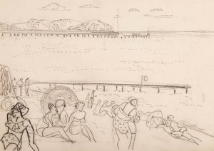 Władysław Brzosko (1912 Czyta/Syberia-2011 Arizona), Sopot. Plażowicze
