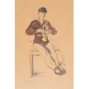 Stanisław Chlebowski (1890 Braniewo - 1969 Gdańsk), Chłopiec z trąbką, 1952 r.