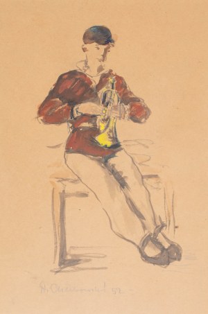 Stanisław Chlebowski (1890 Braniewo - 1969 Gdańsk), Chłopiec z trąbką, 1952 r.