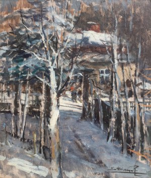 Eugeniusz Dzierzencki (1905 Warszawa - 1990 Sopot), Sopot. Pejzaż zimowy