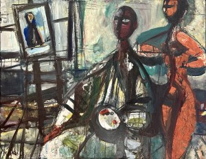 Zygmunt Menkes, Autoportret z modelką, lata 50 XX w.